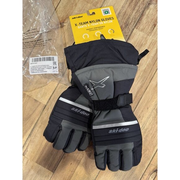 Ski-Doo Mens S X-Team Nylon Snowmobile Gloves Water/Windproof Warm Comfort Black - Picture 1 of 10